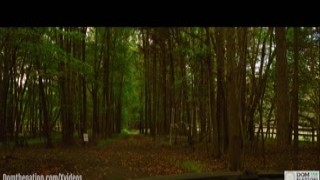 19 year-old submissive drinks piss in woods then crawls to the farm for her domination session