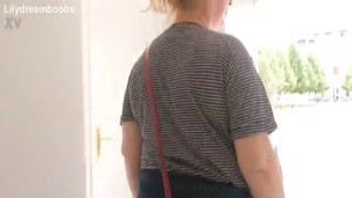 saggy rack no bra in exhibitionist