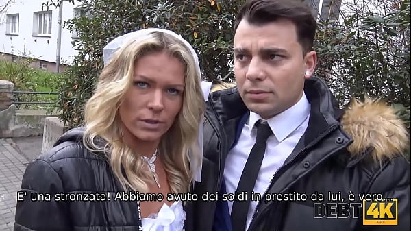 DEBT4k. A big debt is the reason why the girl gets fucked in the presence of the groom
