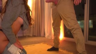 pegging feast mexican babe hottie in blue jeans makes him scream like a bitch - pure pleasure