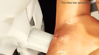 sci-fi sex cyborg bangs stiff a hot dark haired in the restricted area