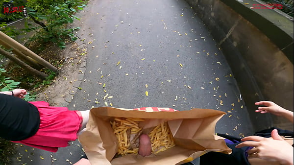 sneaking a double handjob inside the mcdonalds fry bag risky af