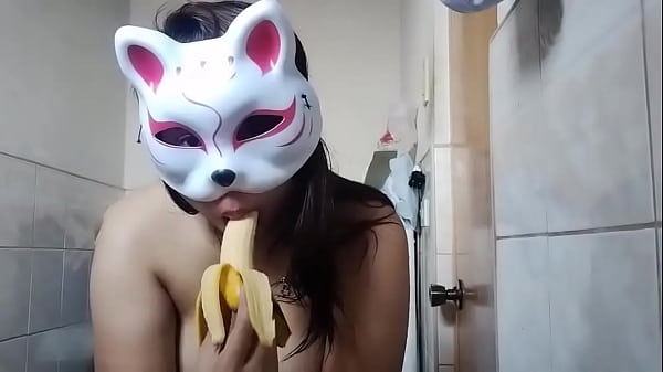 Sucking the banana  it's so yummy