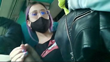 Blowjob And Hardcore Sex On Public Bus With Creampie