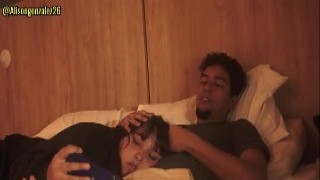 Sleepy Stepbrother Rests on Legs Before Mouth Sex